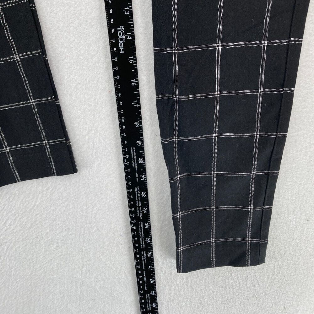 Old Navy Pixie Pants Women's 2 Black Plaid Stretch Fabric Slim Leg Ankle Pants - Picture 8 of 12